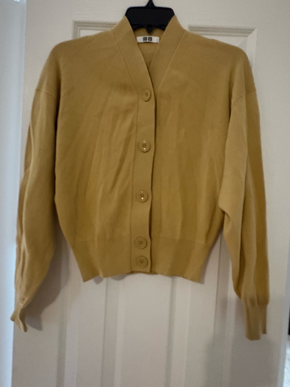 Uniqlo Mustard Button-Front V‑Neck Cardigan